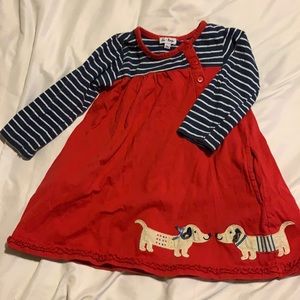 2/$10 Le top dachshund & stripe sleeve print dress